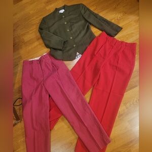 LOT of 3 * Womens Large SIZE 14 * Blazer & Pants Slacks * VINTAGE Business